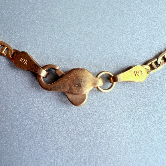 10K Solid Gold 2mm Mariner Flat Chain Classic Bracelet 6.75" - Picture 6 of 7